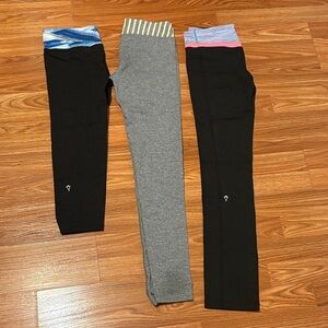 Ivivva Kids Leggings - Black, Gray, and Blue